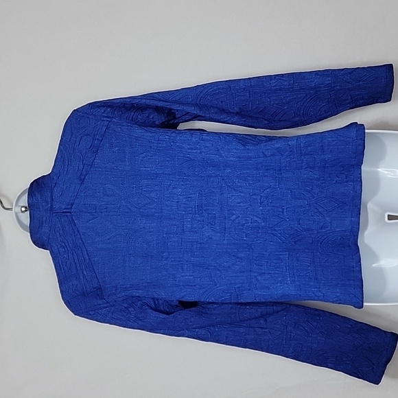 Women's Chico's Textured Jacket, Royal Blue, Size 1 = U.S. Medium/8 EUC - Picture 2 of 6
